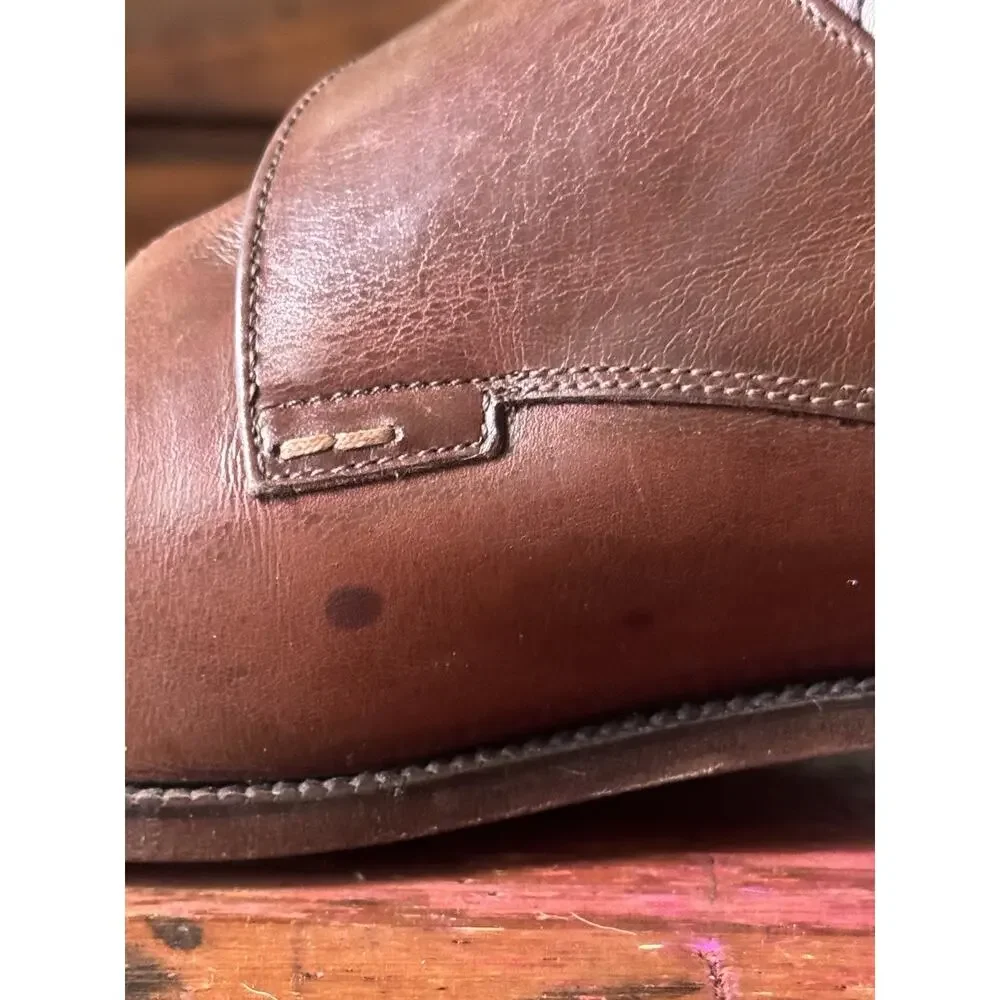 Bally Brown Leather Monkstrap Shoes Men's Size 11D
